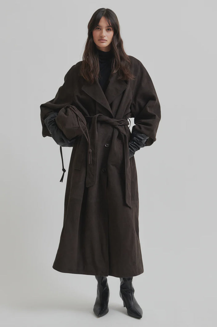 Second Female Noomi Suede Trench - Chocolate Plum