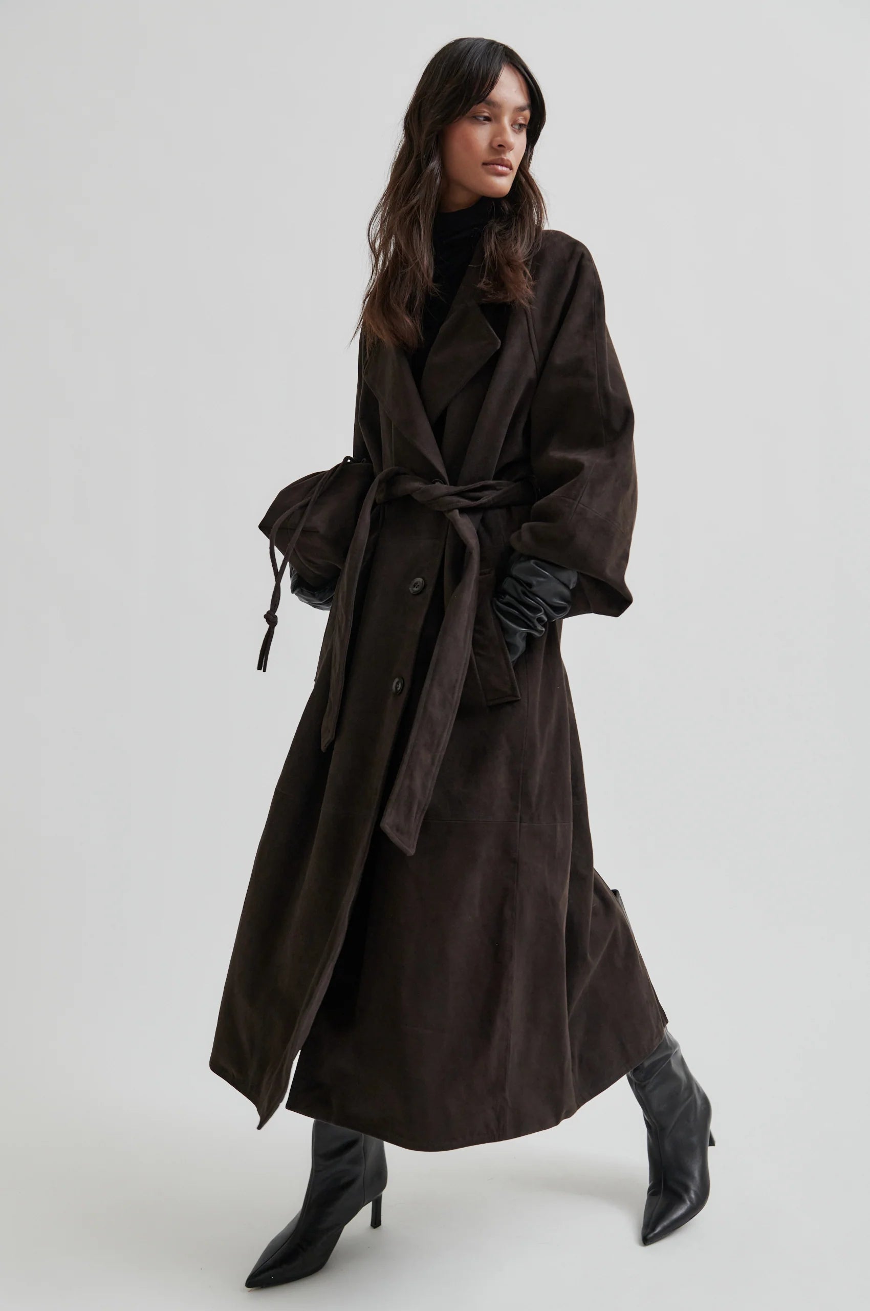 Second Female Noomi Suede Trench - Chocolate Plum