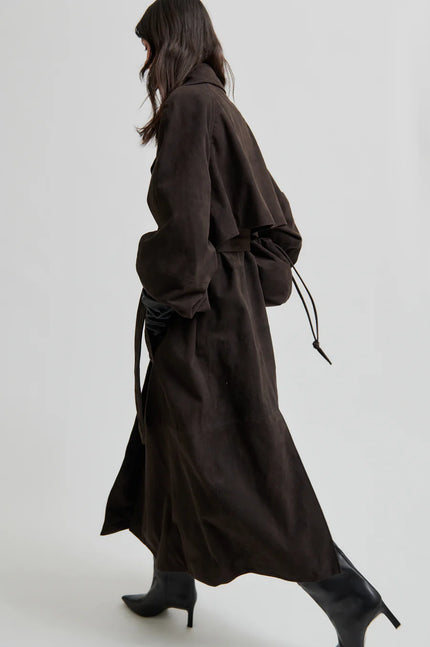 Second Female Noomi Suede Trench - Chocolate Plum