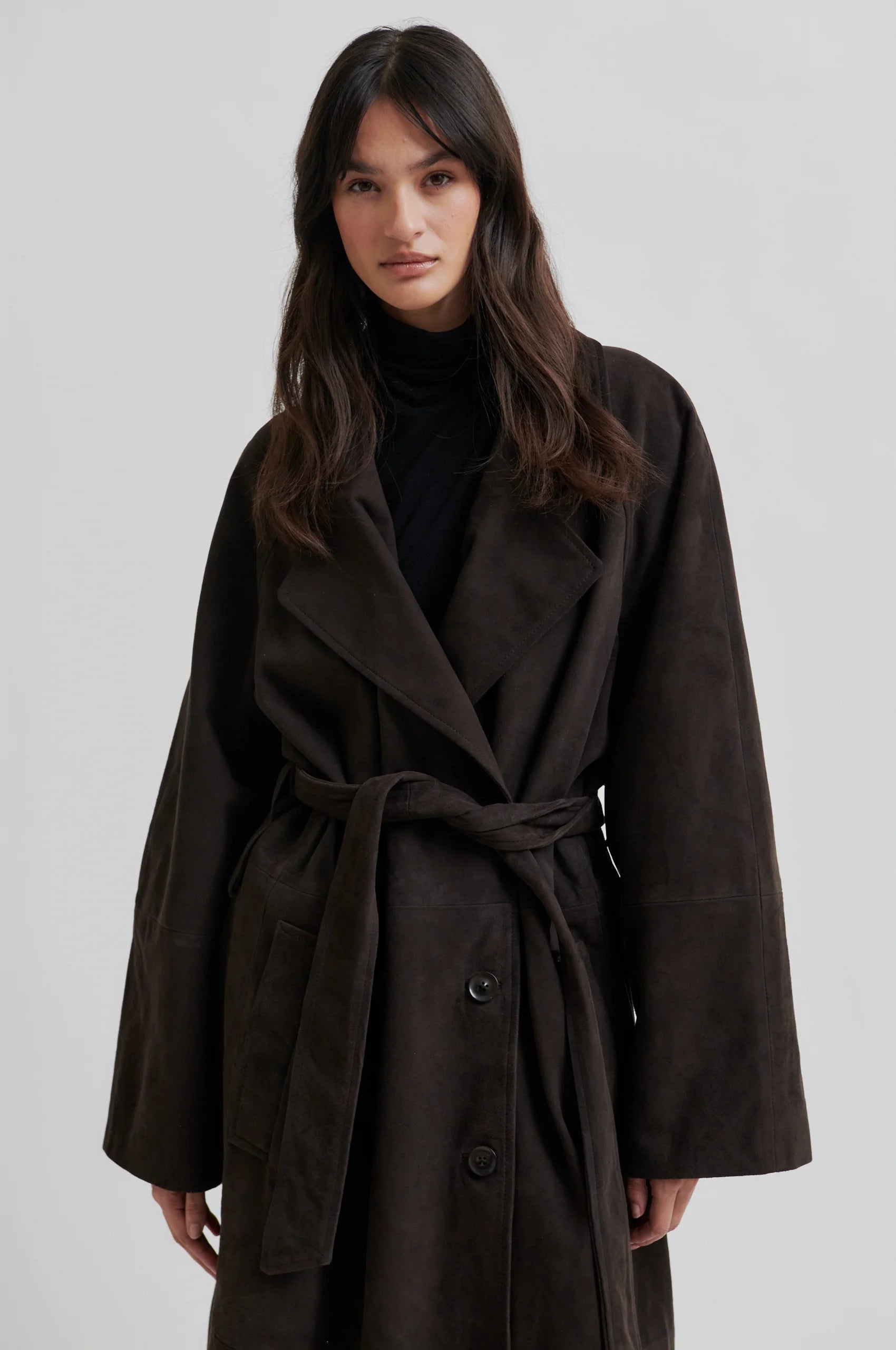 Second Female Noomi Suede Trench - Chocolate Plum