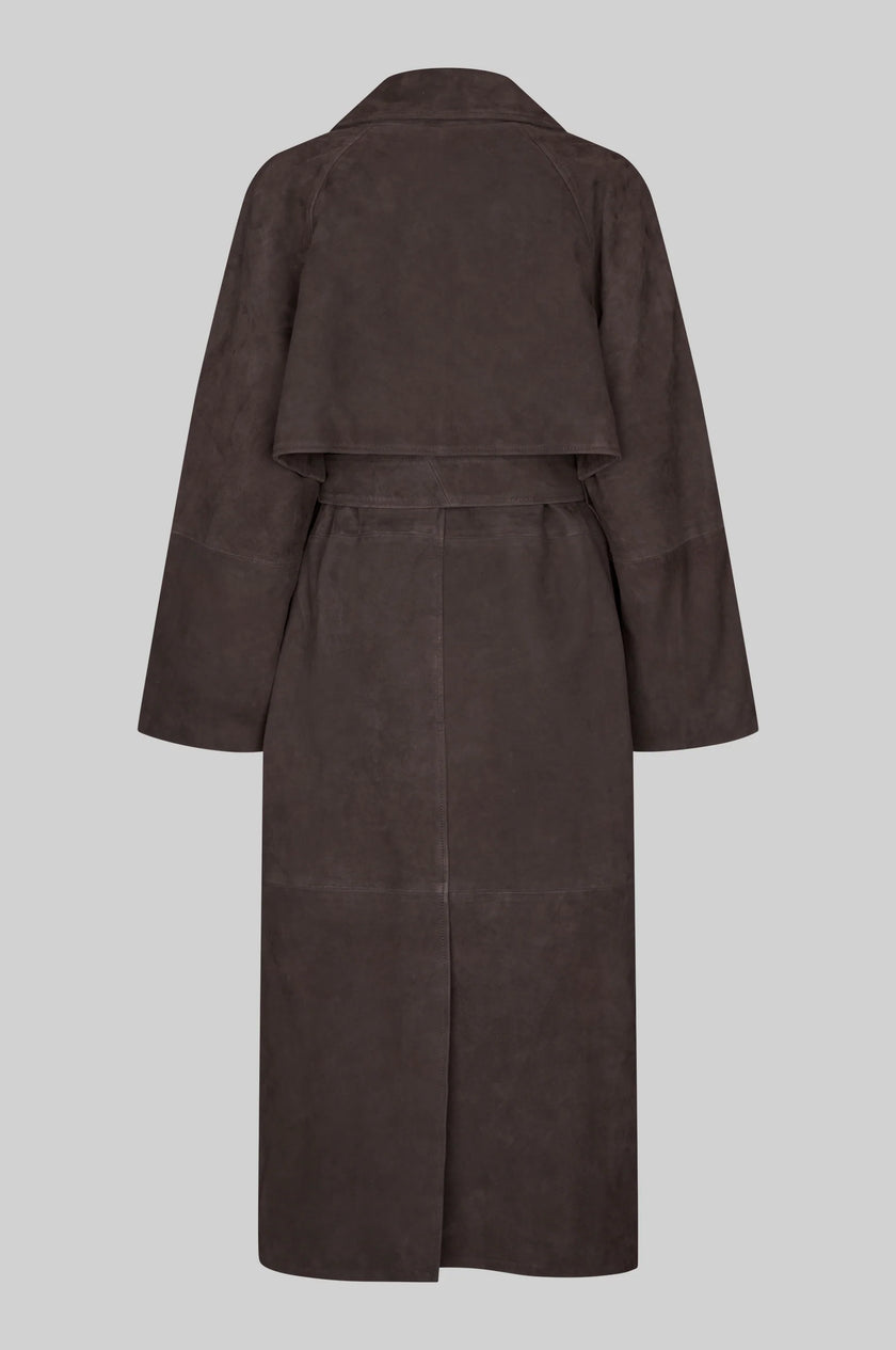 Second Female Noomi Suede Trench - Chocolate Plum