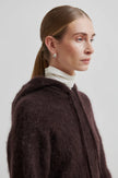Second Female Anneleen Knitted Hoodie - Chocolate Plum