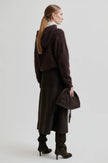 Second Female Anneleen Knitted Hoodie - Chocolate Plum