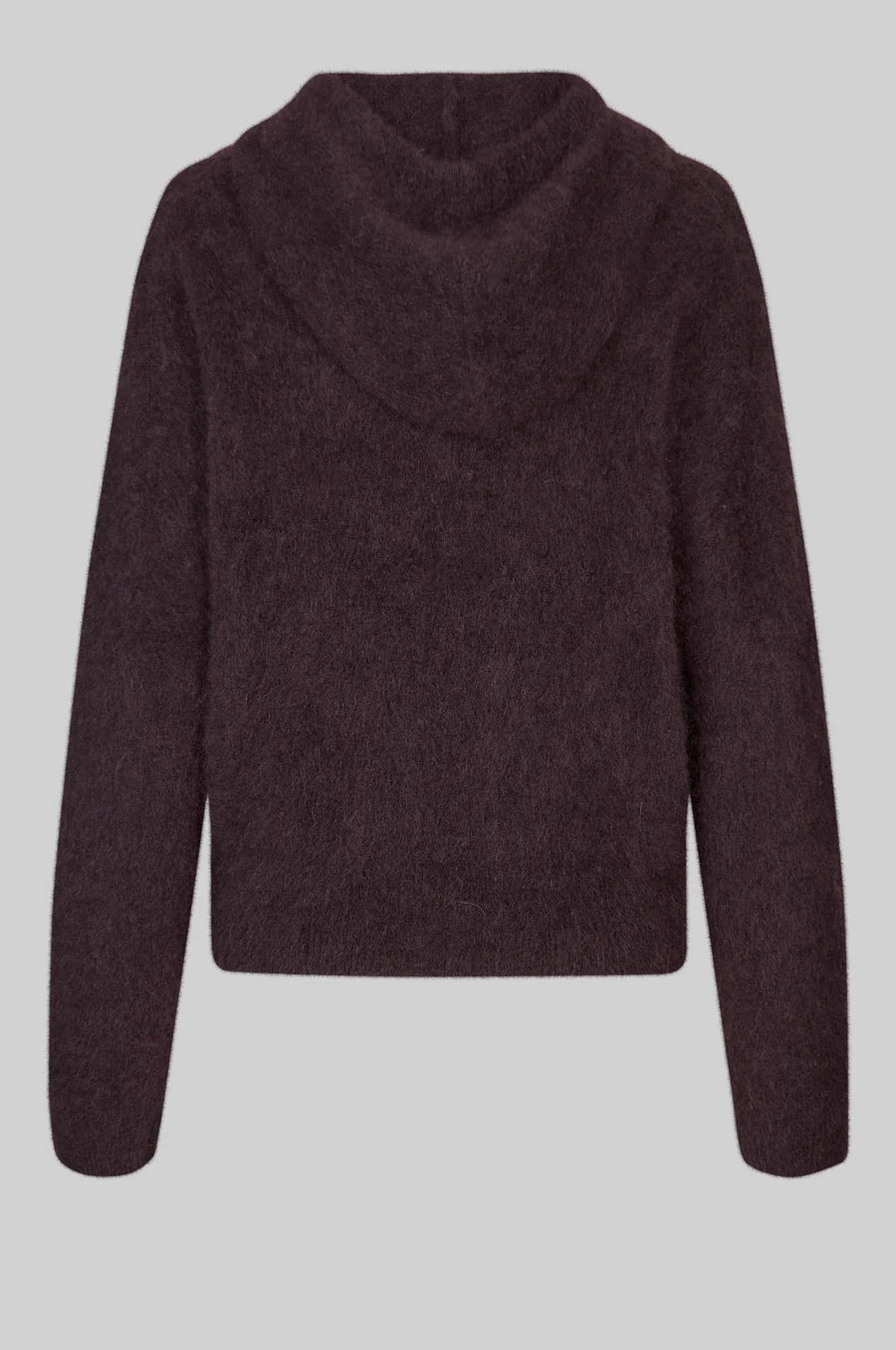 Second Female Anneleen Knitted Hoodie - Chocolate Plum