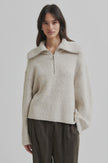 Second Female Gerda Zip Front Knit - Summer Sand