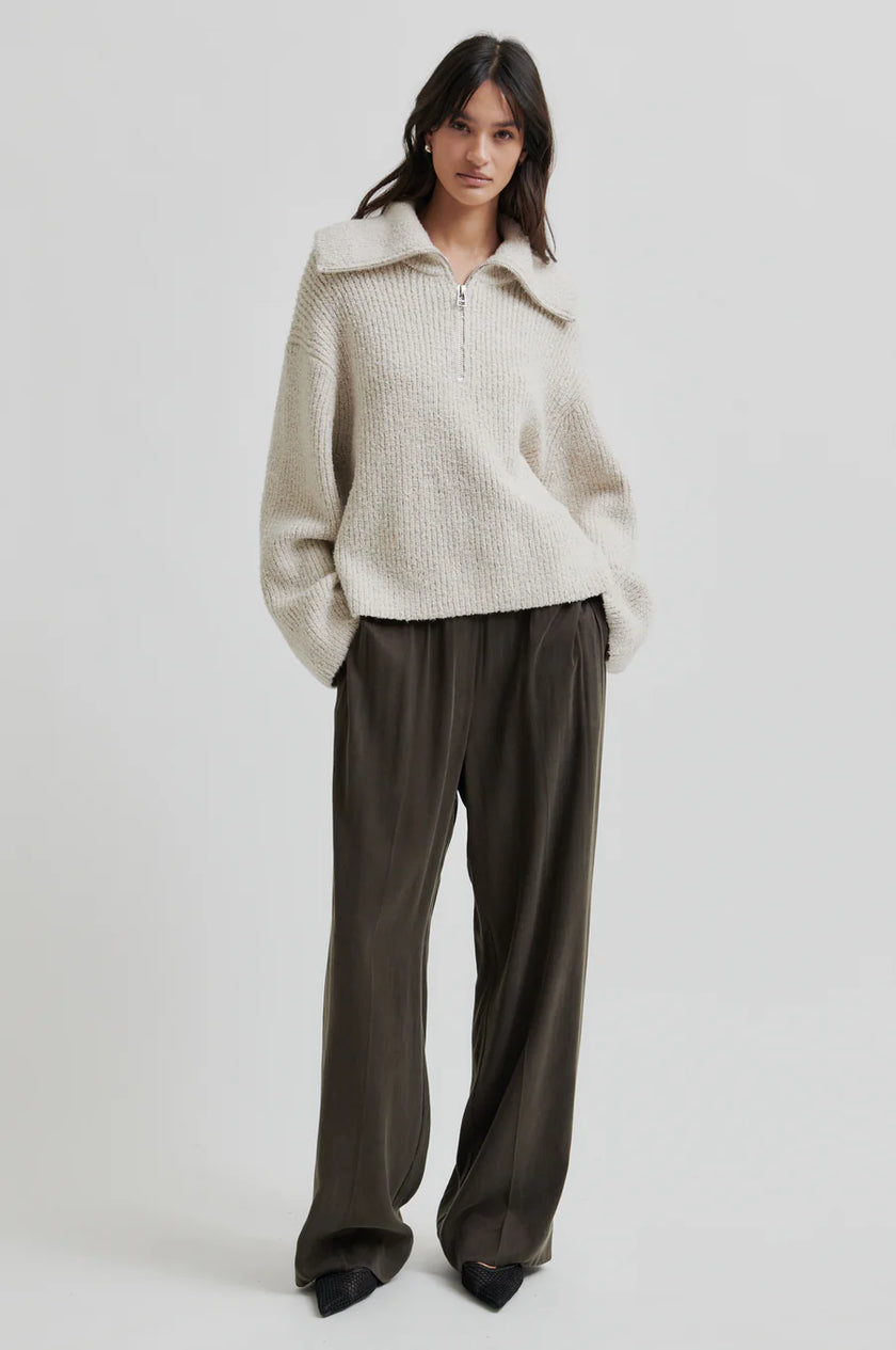 Second Female Gerda Zip Front Knit - Summer Sand
