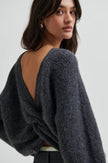 Second Female Flare Knit - Dark Grey Melange