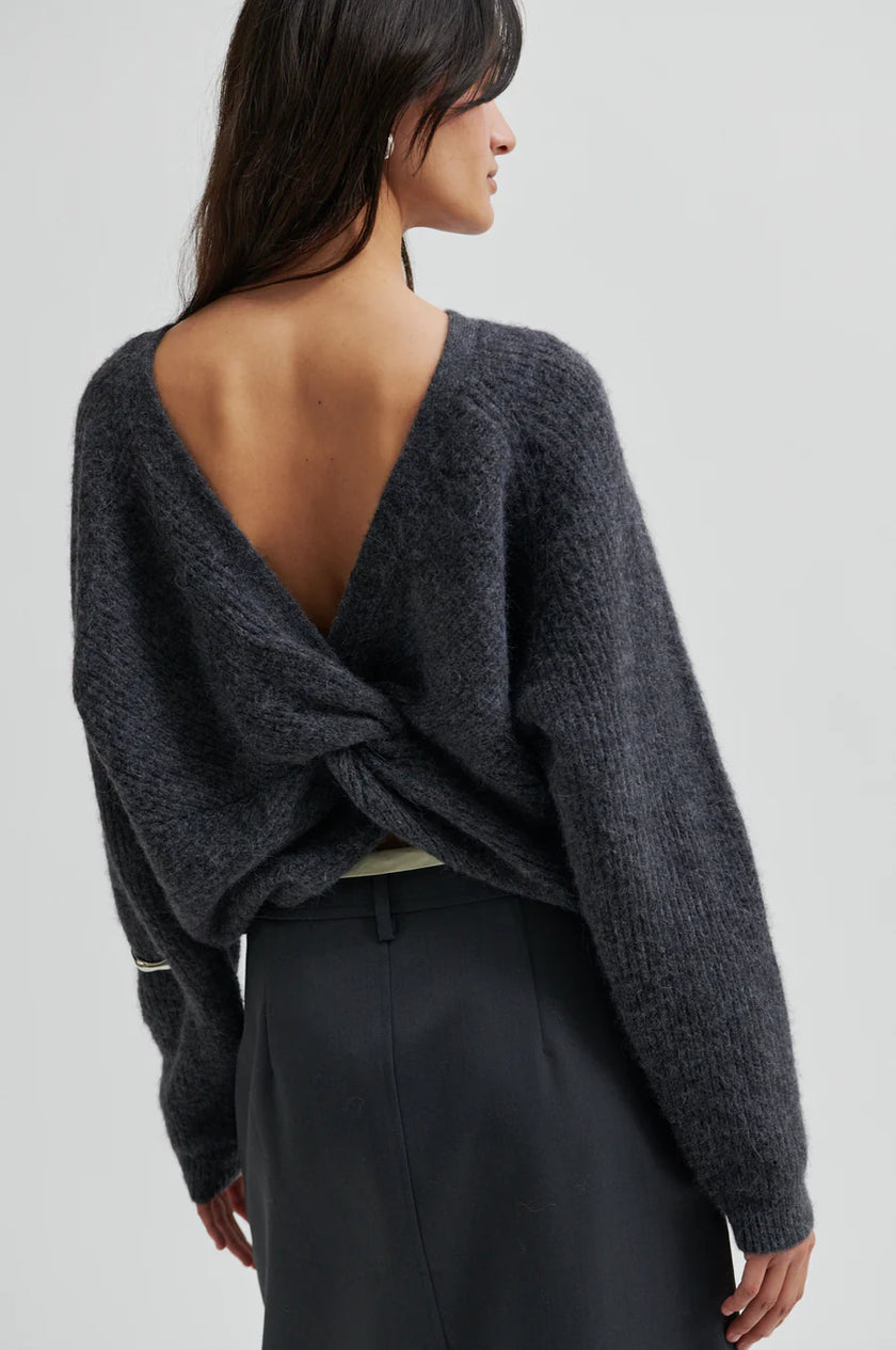 Second Female Flare Knit - Dark Grey Melange