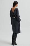 Second Female Flare Knit - Dark Grey Melange