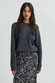 Second Female Flare Knit - Dark Grey Melange