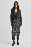 Second Female Flare Knit - Dark Grey Melange