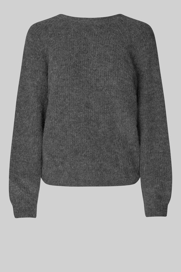 Second Female Flare Knit - Dark Grey Melange