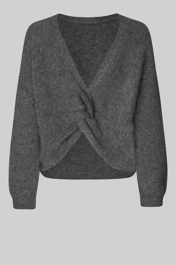 Second Female Flare Knit - Dark Grey Melange