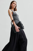 Second Female Bright Lurex Top - Gun Metal Grey