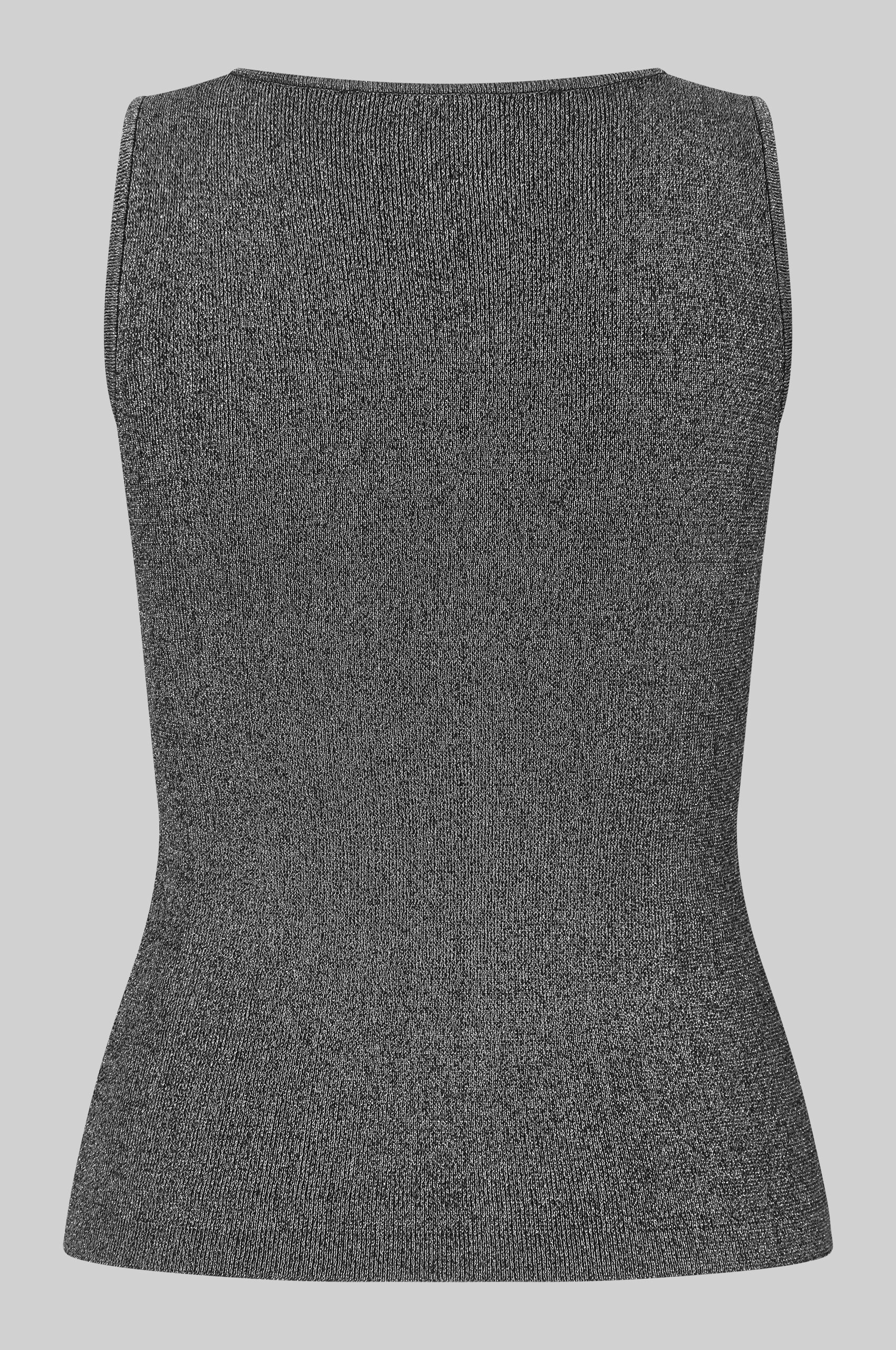 Second Female Bright Lurex Top - Gun Metal Grey