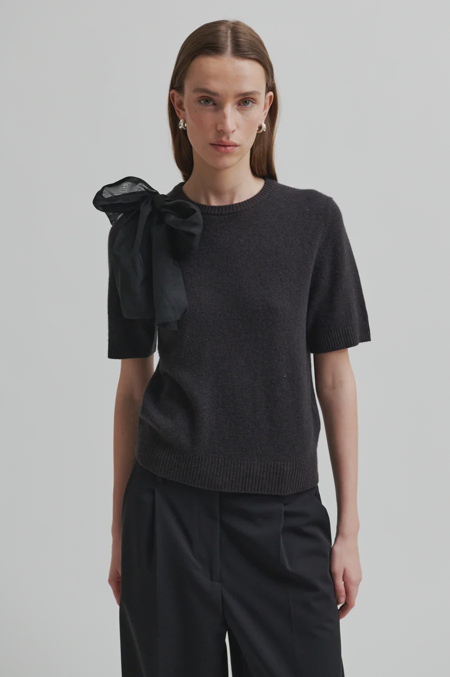 Second Female Leara Knit Tee with Bow Detail