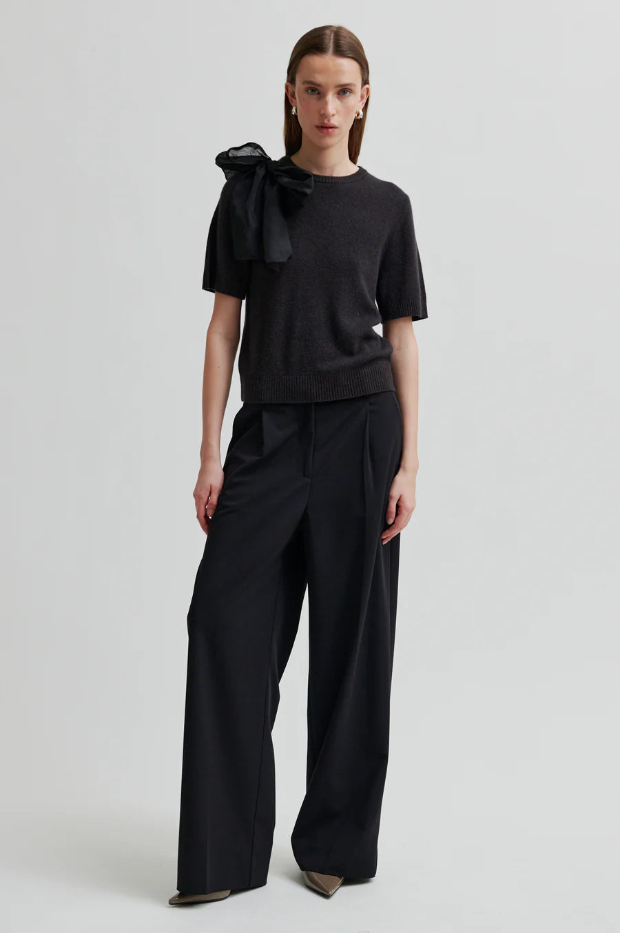 Second Female Leara Knit Tee with Bow Detail