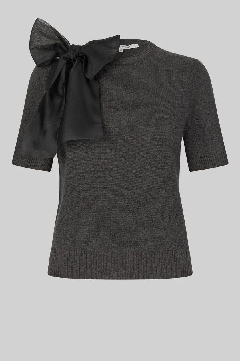 Second Female Leara Knit Tee with Bow Detail