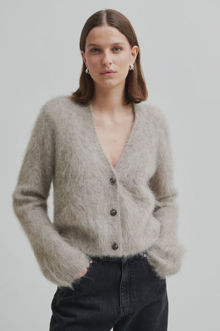 Second Female Karla  Fluffy Cardigan - Pumice Stone