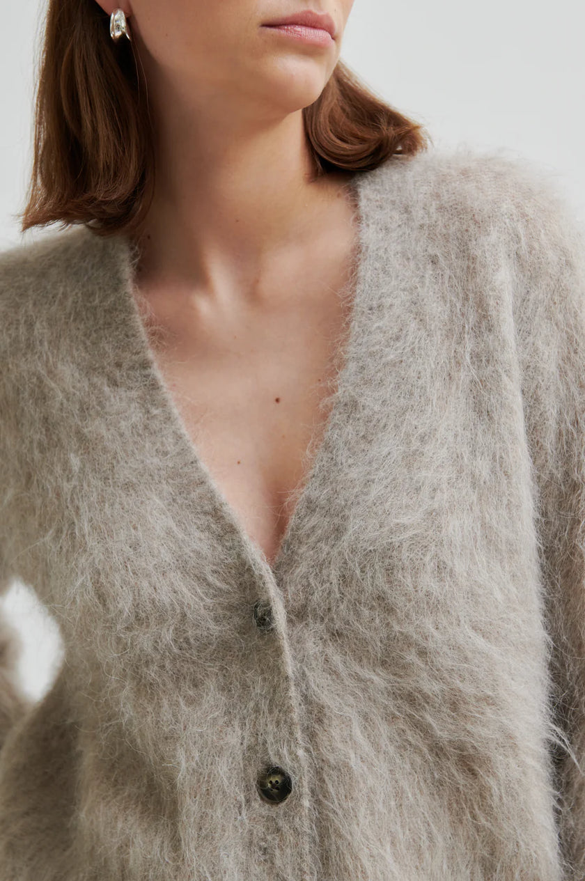 Second Female Karla  Fluffy Cardigan - Pumice Stone