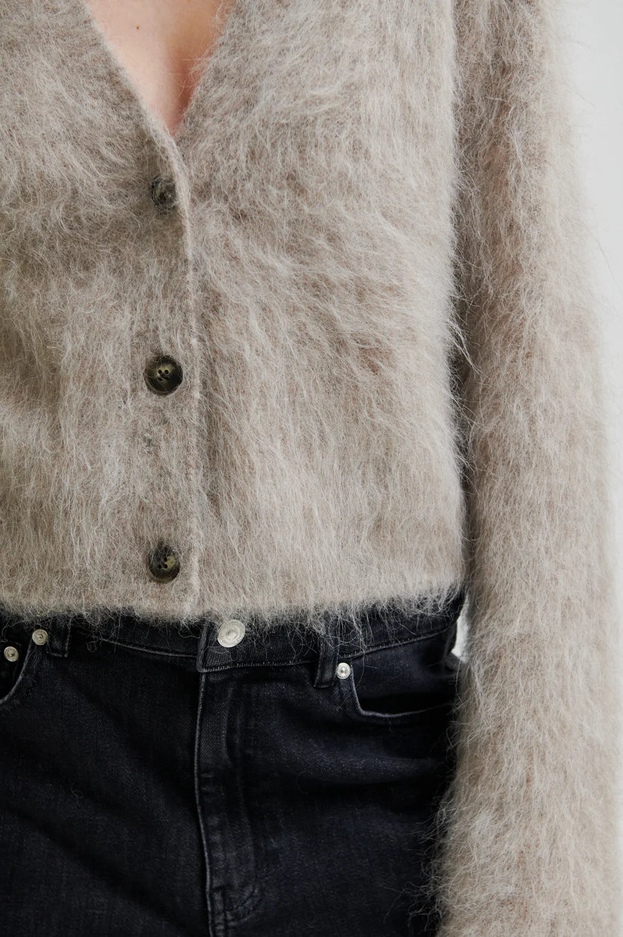 Second Female Karla  Fluffy Cardigan - Pumice Stone