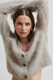 Second Female Karla  Fluffy Cardigan - Pumice Stone