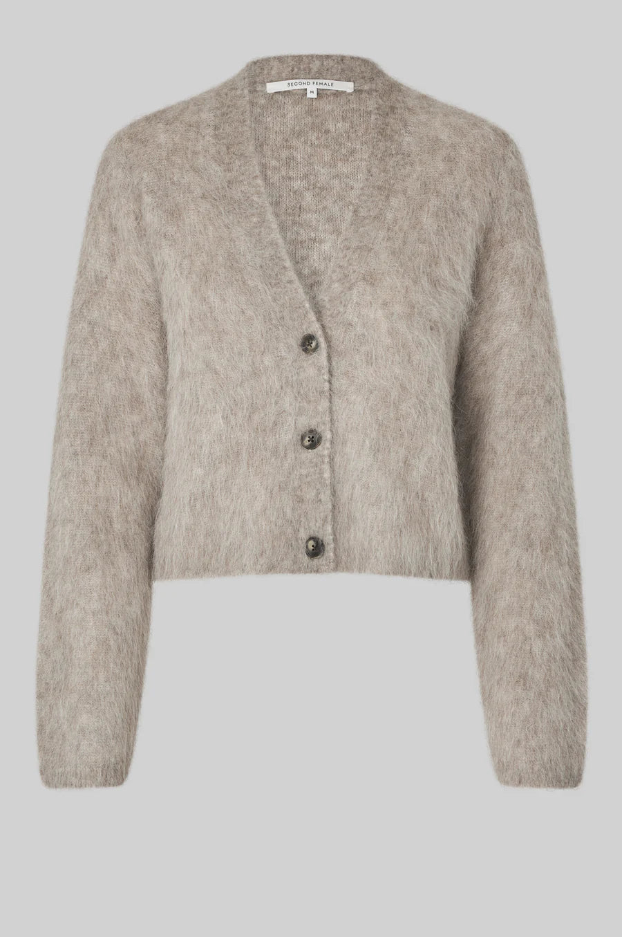Second Female Karla  Fluffy Cardigan - Pumice Stone