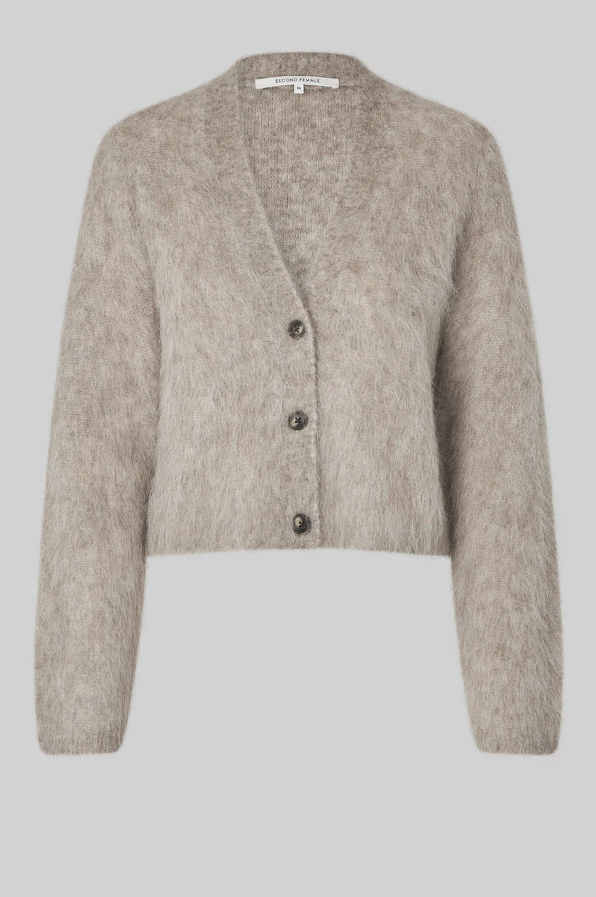 Second Female Karla  Fluffy Cardigan - Pumice Stone