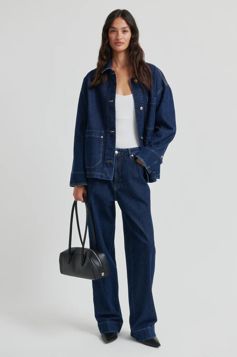 Second Female Columbo Denim Jacket - Dark Blue Denim