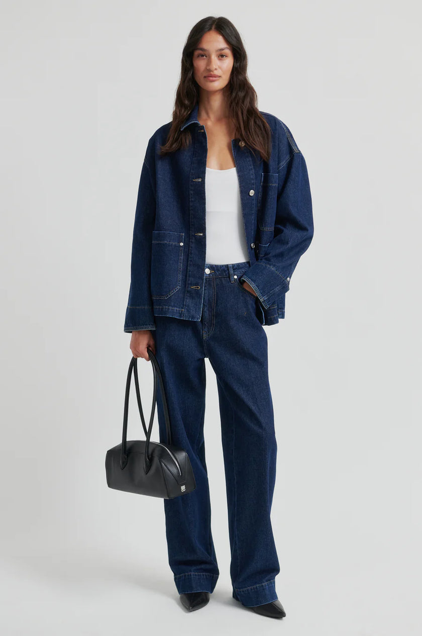 Second Female Columbo Denim Jacket - Dark Blue Denim