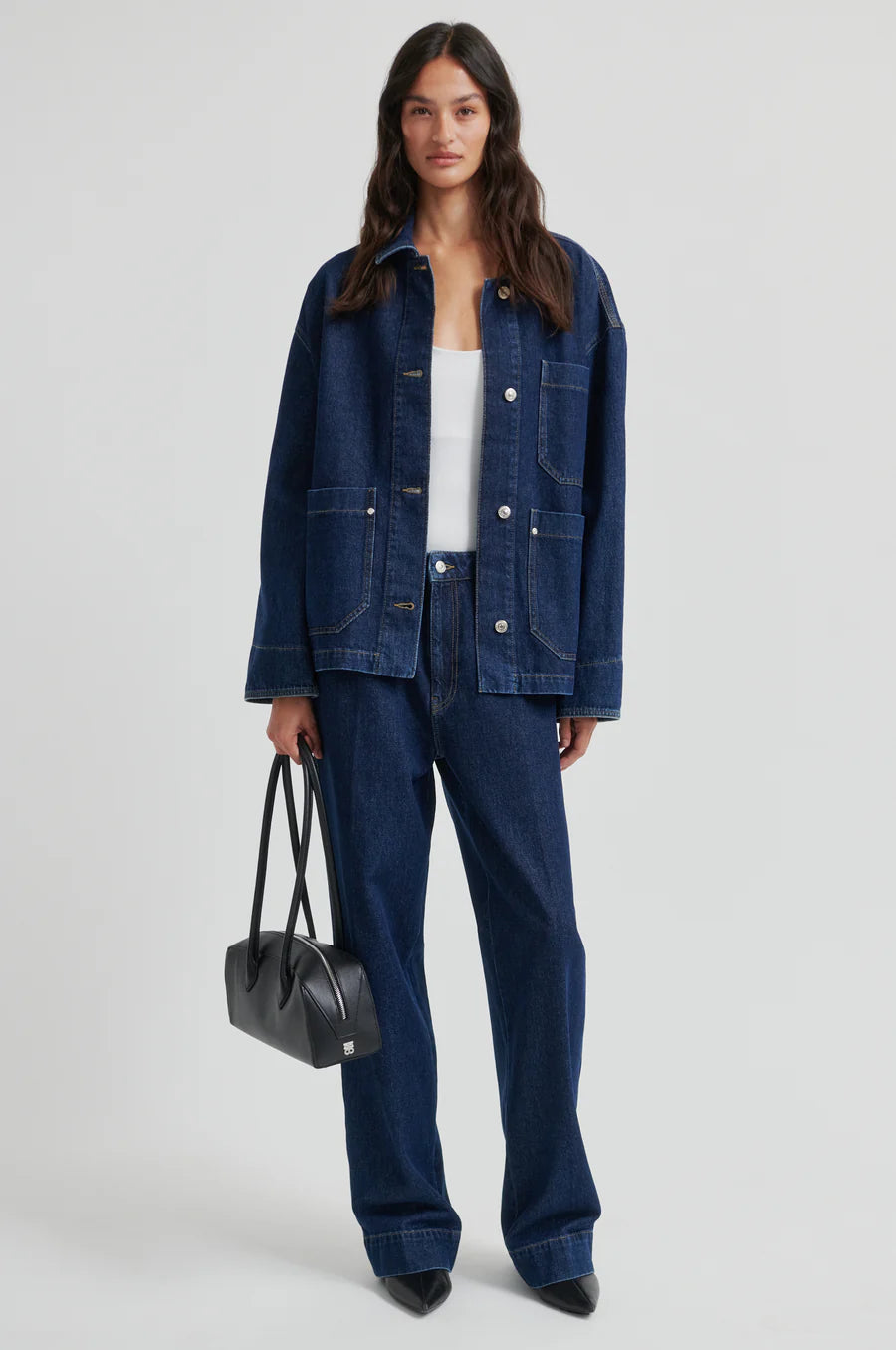 Second Female Columbo Denim Jacket - Dark Blue Denim