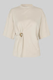 Second Female Enora Brooch Tee - Soft Beige