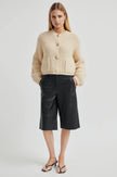 Second Female Ulrikke Brooch Knit Cardigan - Soft Beige