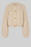 Second Female Ulrikke Brooch Knit Cardigan - Soft Beige
