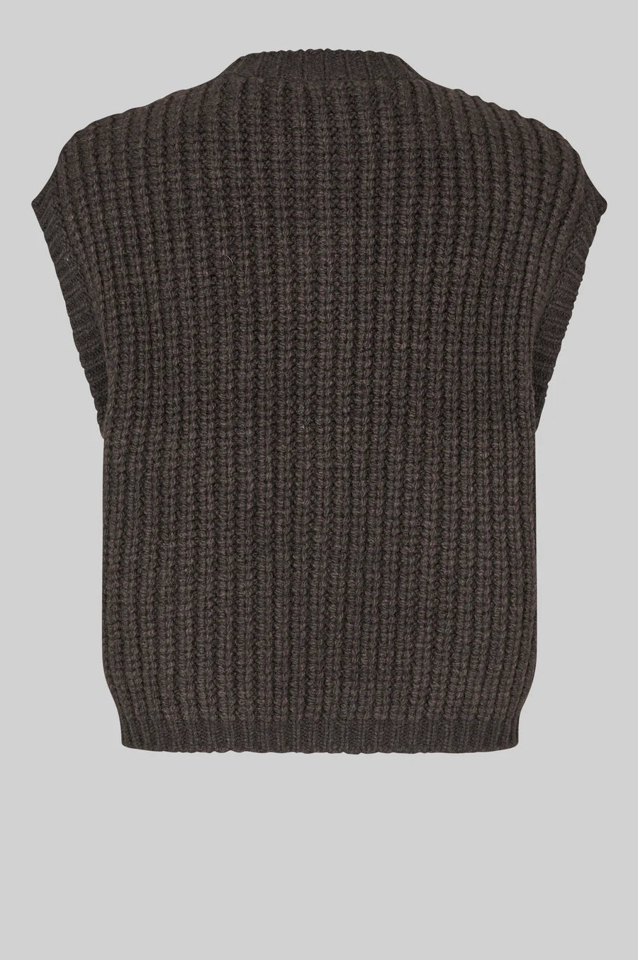 Second Female Ulrikke Brooch Vest Knit  - Chocolate
