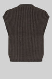 Second Female Ulrikke Brooch Vest Knit  - Chocolate
