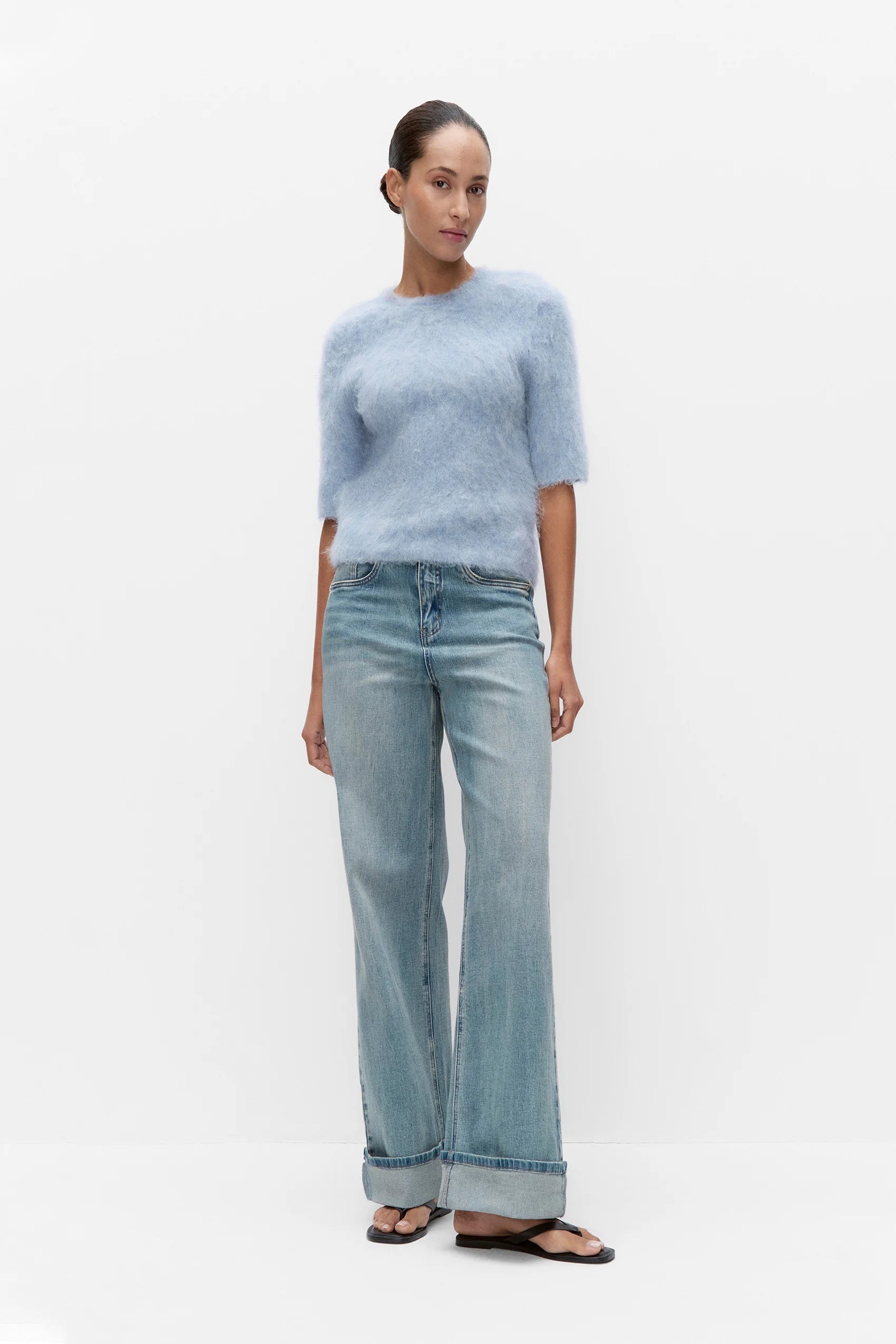 Second Female Karla SS Round Neck Knit - Blue