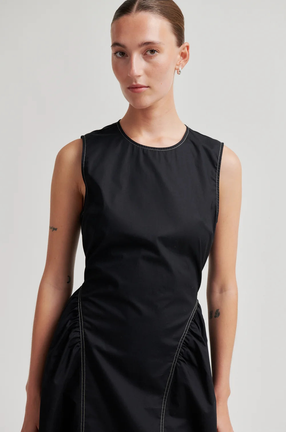 SECOND FEMALE - LARKINI SCULPTURED DRESS BLACK