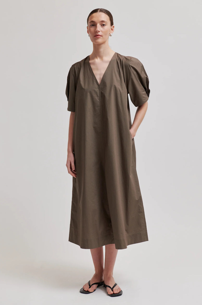 SECOND FEMALE - LARKINI SS MAXI DRESS CANTEEN
