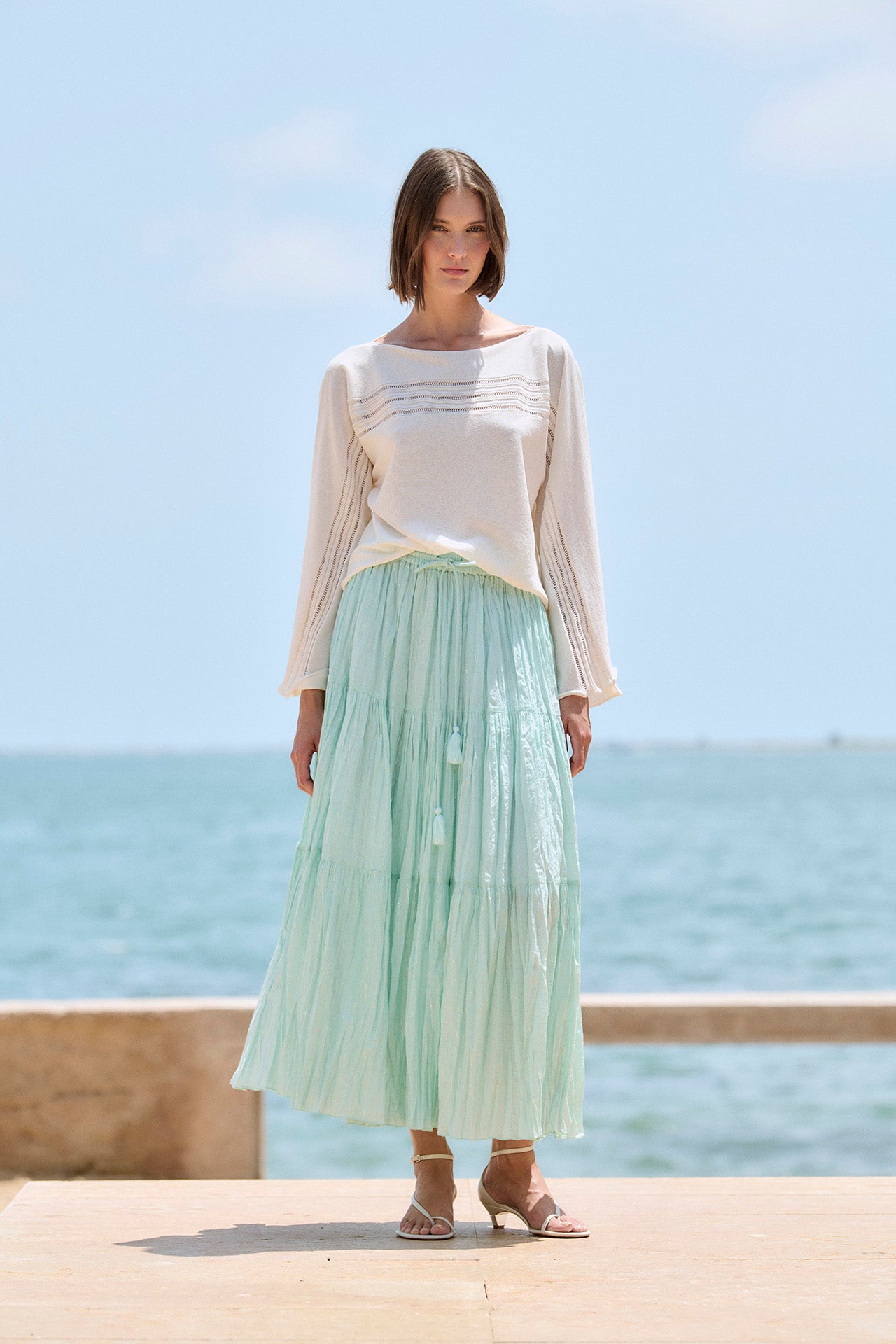 Sita Murt Flared Sleeved Sweater - Ecru