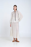 Sita Murt Radial Striped Knit Blouse - Ecru