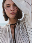 Sita Murt Radial Striped Knit Blouse - Ecru