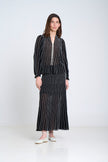 Sita Murt Radial Striped Knit Blouse - Black