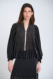 Sita Murt Radial Striped Knit Blouse - Black