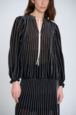 Sita Murt Radial Striped Knit Blouse - Black
