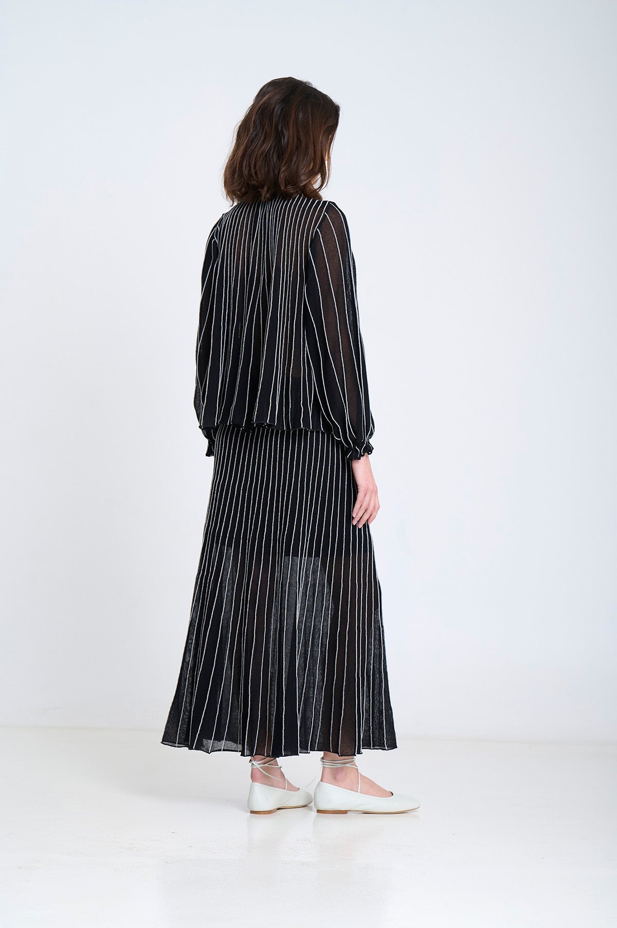 Sita Murt Radial Striped Knit Blouse - Black