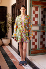 ALÉMAIS Orange Blossom Spliced Mini Dress