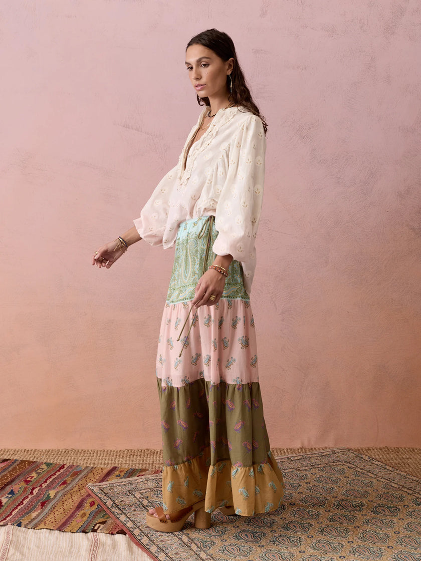 BOTEH Lucent Tiered Maxi Skirt