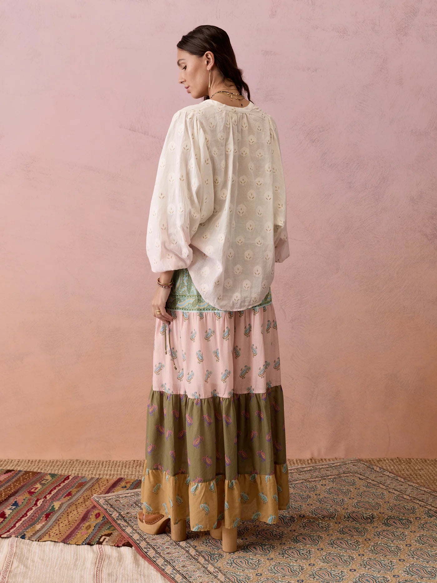 BOTEH Lucent Tiered Maxi Skirt