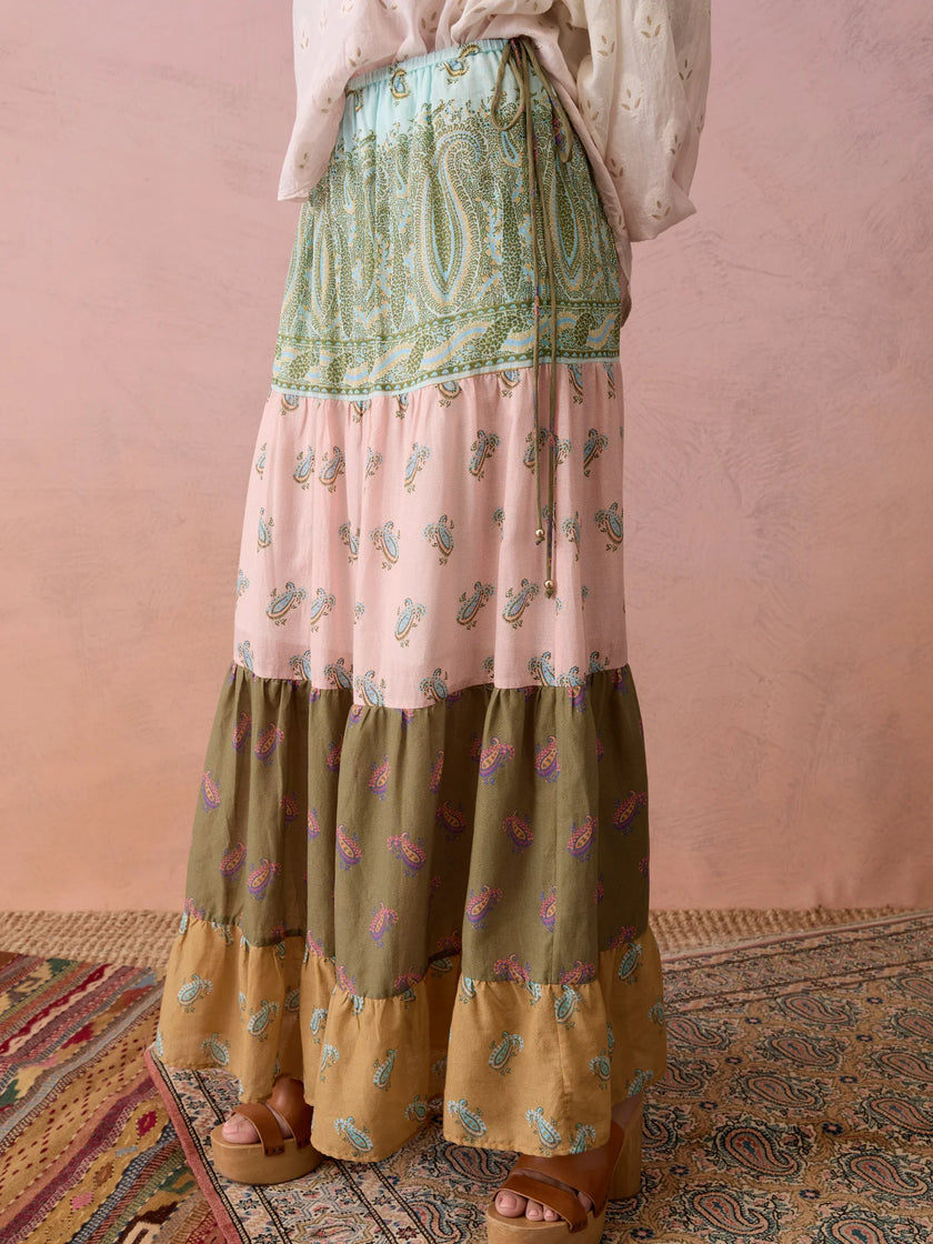 BOTEH Lucent Tiered Maxi Skirt